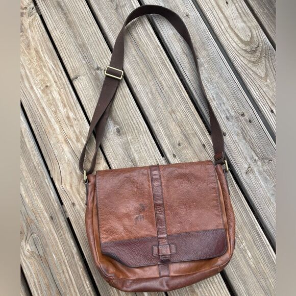Fossil leather crossbody bag - Picture 1 of 9